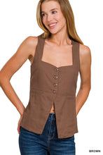 Load image into Gallery viewer, NAOMI LINEN TIE BACK VEST
