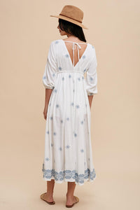 CHARLOTTE EMBROIDERED MAXI DRESS