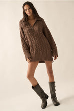 Load image into Gallery viewer, CABLE KNIT MINI SWEATER DRESS