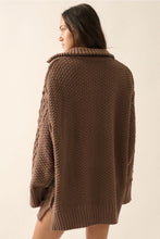 Load image into Gallery viewer, CABLE KNIT MINI SWEATER DRESS