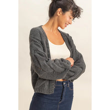Load image into Gallery viewer, OVERSIZE CABLE KNIT OPEN FRONT CARDI