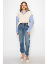 Load image into Gallery viewer, ECO FABRIC HIGH RISE STRAIGHT LEG JEANS