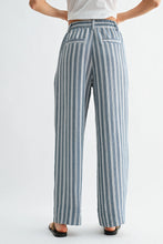 Load image into Gallery viewer, STRIPE WIDE LEG LINEN PANTS