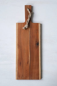 WOOD BOARD WITH BRAIDED HANDLE