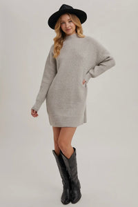 Mock Neck Sweater Mini Dress