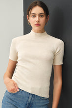 Load image into Gallery viewer, SHORT SLEEVE MOCK NECK TOP // 3 COLORS
