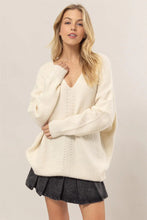 Load image into Gallery viewer, V NECK OVERSIZED SWEATER (2 COLORS)
