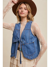 Load image into Gallery viewer, DENIM TIE VEST
