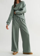 Load image into Gallery viewer, LUXE CABLE KNIT TRIM OVERSIZE LOUNGE SET
