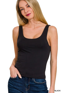 DOUBLE LAYER ROUND NECK TANK // 2 COLORS
