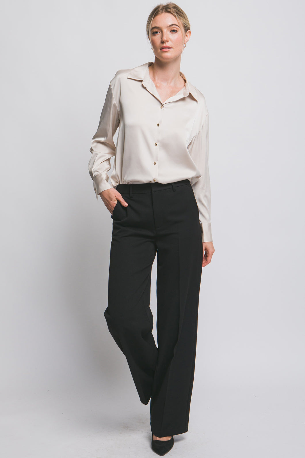 STRAIGHT LEG TROUSER PANTS // 2 COLORS