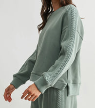 Load image into Gallery viewer, LUXE CABLE KNIT TRIM OVERSIZE LOUNGE SET
