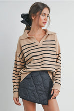 Load image into Gallery viewer, REESE STRIPED COLLARED SWEATER
