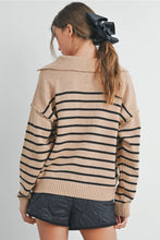 Load image into Gallery viewer, REESE STRIPED COLLARED SWEATER
