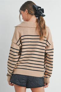 REESE STRIPED COLLARED SWEATER