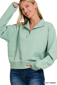 HALF ZIP FLEECE SWEATSHIRT // 2 COLORS