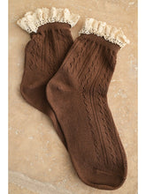 Load image into Gallery viewer, POINTELLE CROCHET TRIM SOCKS // 2 COLORS
