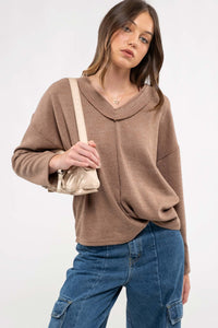 RIBBED KNIT PULLOVER