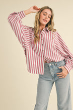 Load image into Gallery viewer, STRIPED BOYFRIEND BUTTON DOWN
