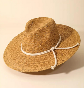 STRAW WEAVE ROPE SUN HAT