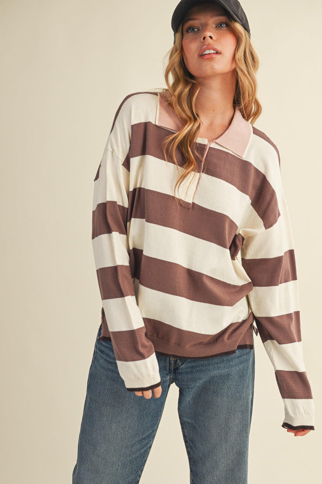STRIPED RUGBY SWEATER