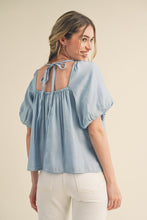 Load image into Gallery viewer, BUBBLE SLEEVE BABYDOLL TOP
