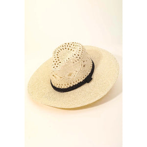 STRAW BRAIDED FASHION SUN HAT