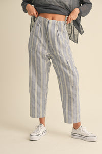 RELAXED WIDE LEG STRIPED PANTS