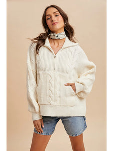 NINA CHUNKY CABLE KNIT SWEATER