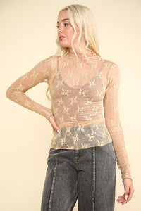 SHEER LACE TOP // 2 COLORS