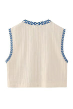 Load image into Gallery viewer, EMBROIDERED CROP VEST // 2 STYLES
