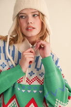 Load image into Gallery viewer, GEO KNIT MOCK NECK HALF ZIP
