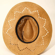 Load image into Gallery viewer, PATTERED BRIM STRAW HAT
