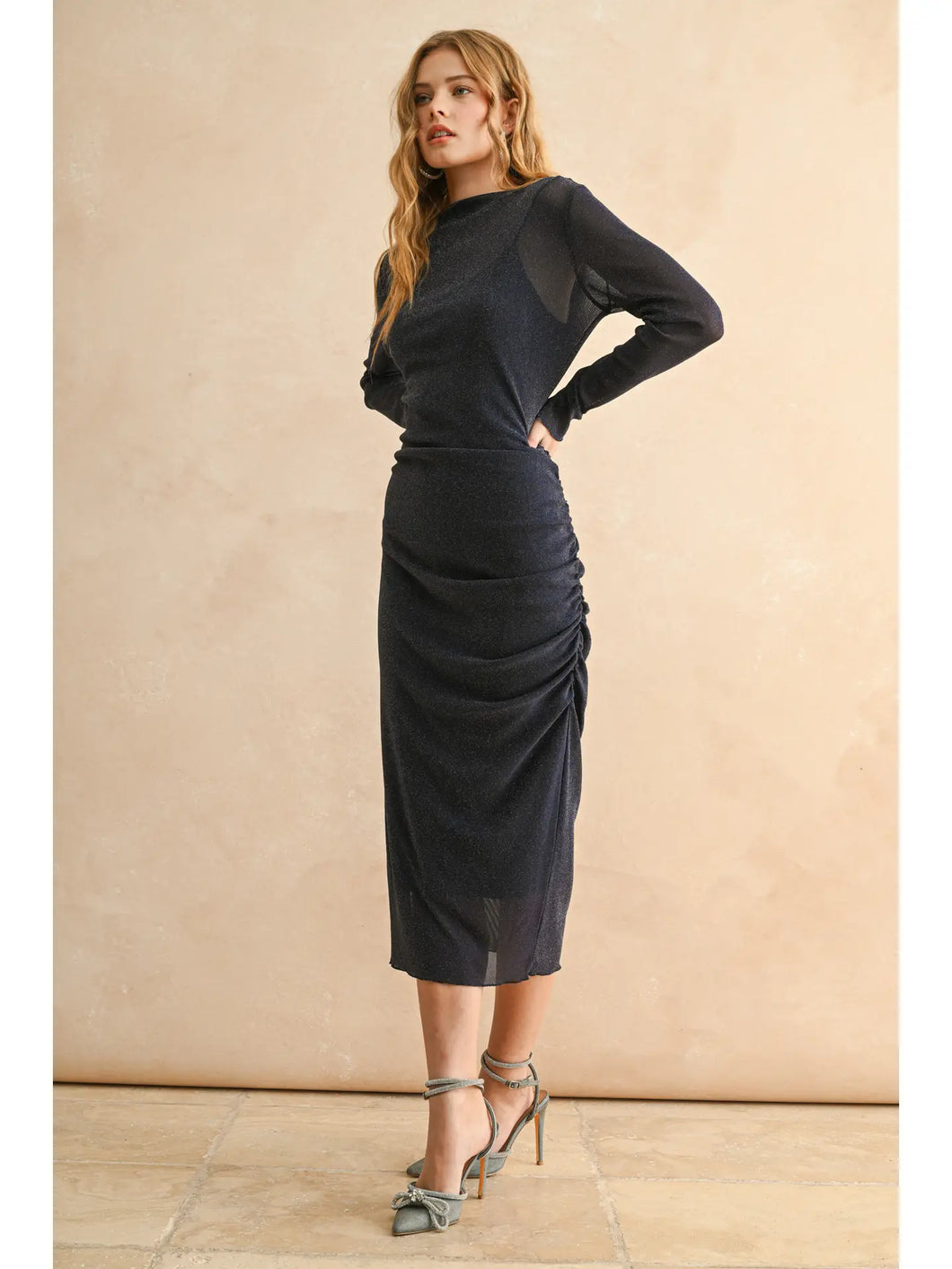 mesh draped dress MESH DRAPED DRESS // FINAL SALE Large