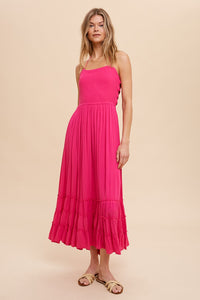 LUNA LATTICE BACK MAXI DRESS