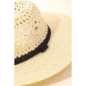 STRAW BRAIDED FASHION SUN HAT