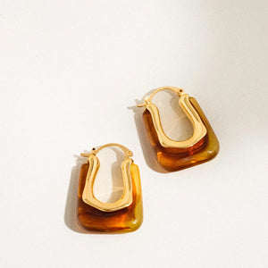 18K GOLD U-SHAPED EARRING