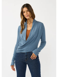 WAFFLE KNIT WRAP SWEATER // 2 COLORS