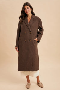 MIA DOUBLE BREASTED LAPERL DUSTER COAT