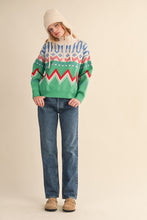 Load image into Gallery viewer, GEO KNIT MOCK NECK HALF ZIP

