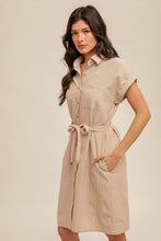 Load image into Gallery viewer, ISLA BELTED DOWN SHIRT DRESS
