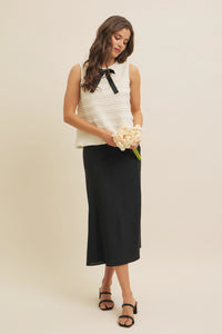 LINEN BLEND BIAS CUT MAXI