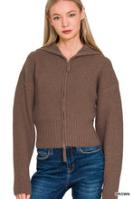 Load image into Gallery viewer, TWO WAY ZIP UP COLLARED SWEATER  // 3 COLORS
