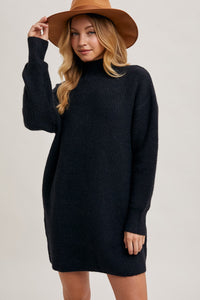 SWEATER MOCK NECK MINI DRESS