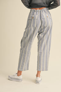 RELAXED WIDE LEG STRIPED PANTS