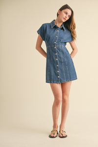 MOXIE DENIM MINI DRESS