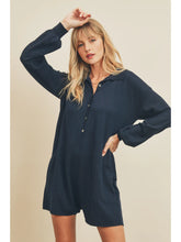 Load image into Gallery viewer, LONG SLEEVE COLLARED ROMPER
