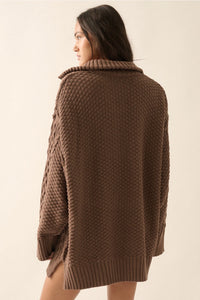 CABLE KNIT MINI SWEATER DRESS
