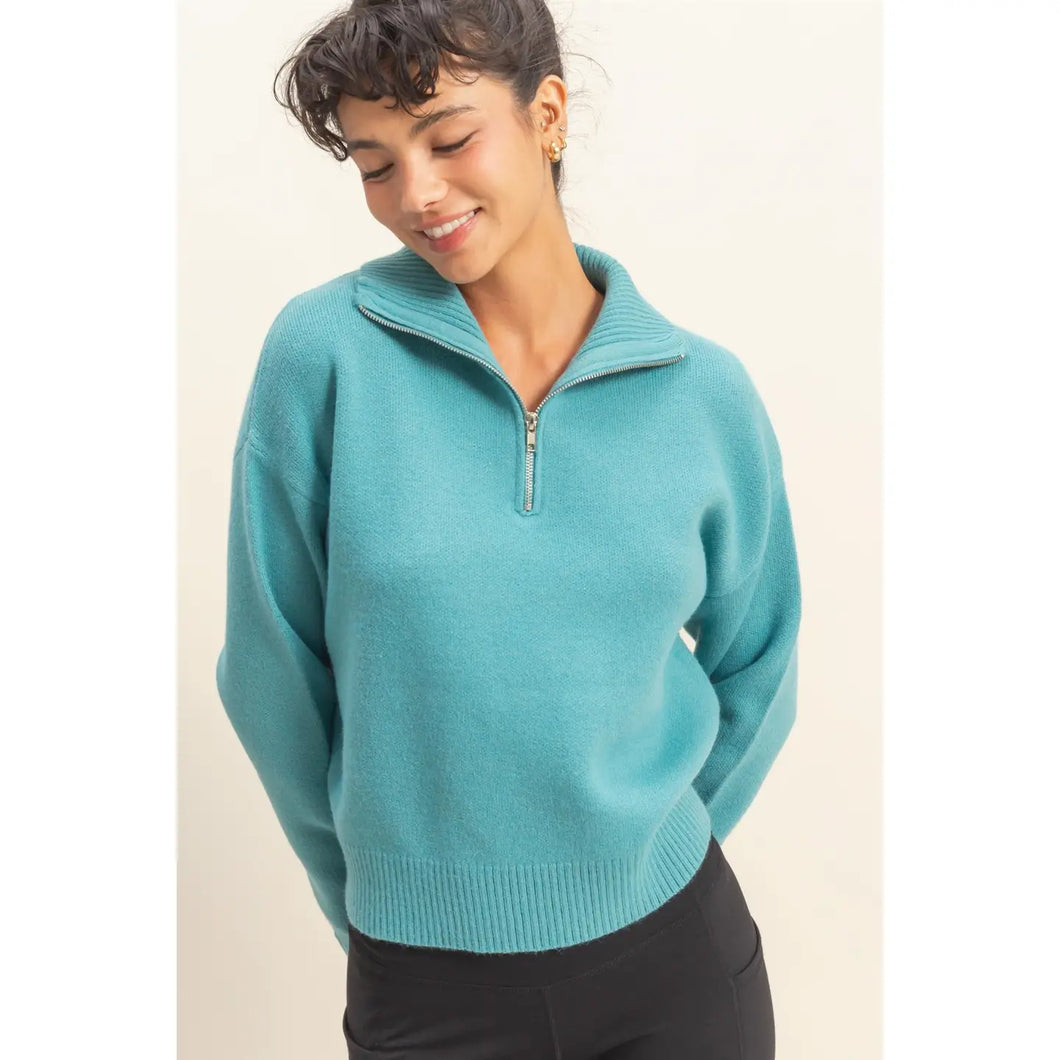 HALF ZIP SWEATER