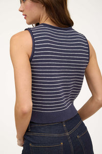 CLARA STRIPED BUTTON VEST